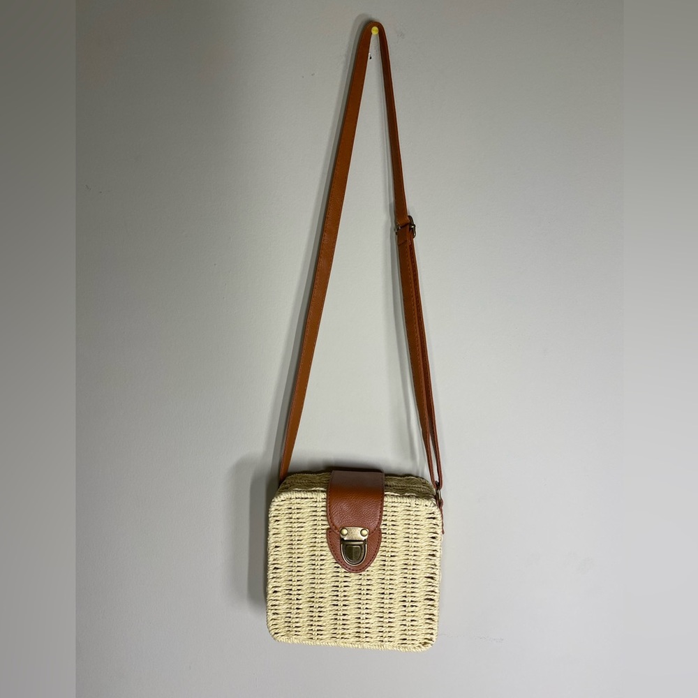 Hoxis Square Rattan Shoulder Bag